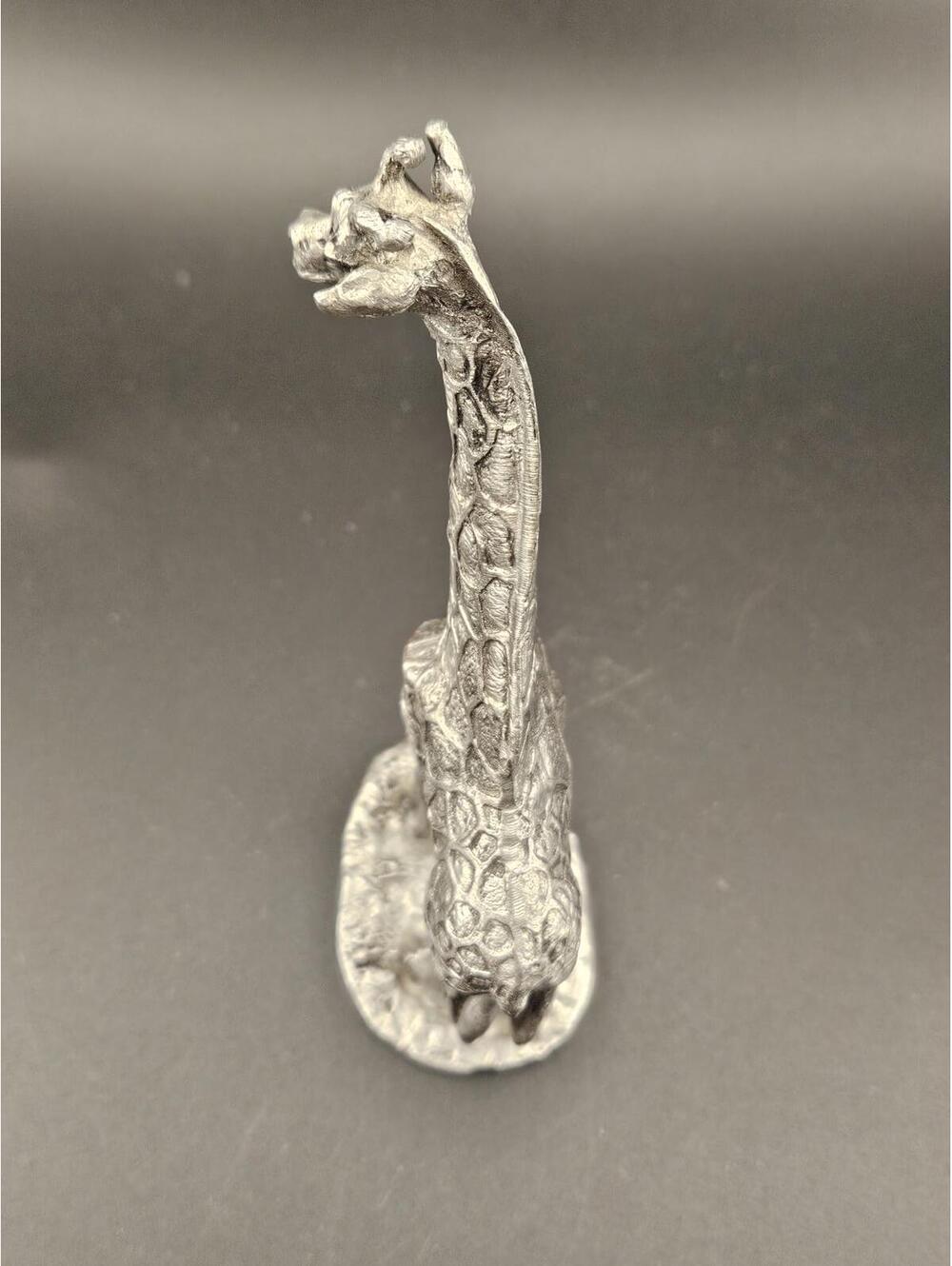 970s Pewter Giraffe Figurine Signed M.R. Bartlett Safari Wildlife Sculpture 6.5" - Picture 6 of 14